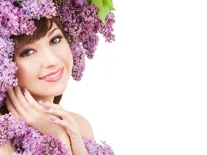 Flowers, lilac, Women