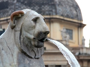 Lion, stone, fountain, Statue monument