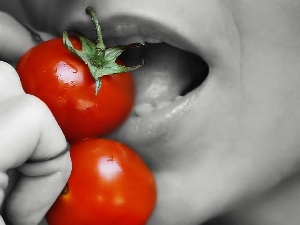 tomatoes, lips, Red