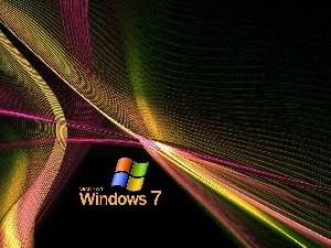 logo, Windows 7, system, abstraction, operating