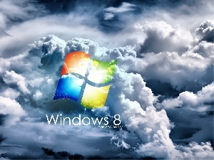 logo, eight, clouds, windows