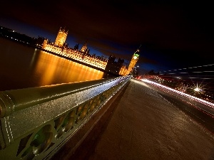 London, Big Ben, bridge, View