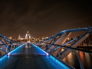 bridge, London, Floodlit