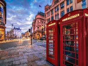 London, Call, Street, England, booths