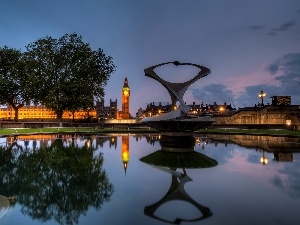 London, Westminster, fountain, palace