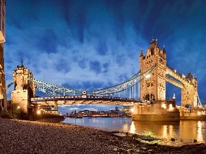 London, panorama, River, England, Tower Bridge