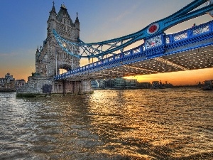 London, thames, Tower Bridge