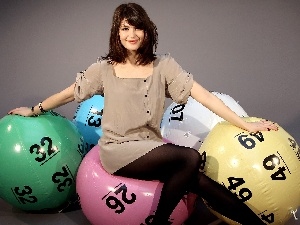 Lotto, Balls, smiling, Gemma Arterton