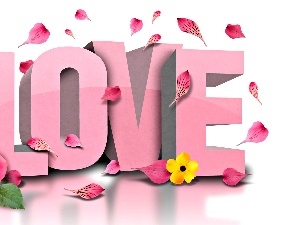 Flowers, love, text