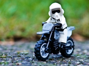 M&Ms mate, Lego, motor-bike