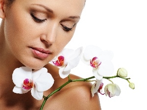 make-up, orchids, Women