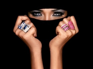 make-up, rings, Women