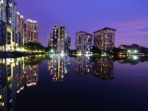 Malaysia, Kuala Lumpur, skyscrapers, Town