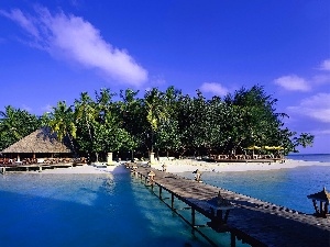 Maldives, Island, Ocean, pier