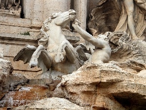 marble, statues, di trevi, Rome