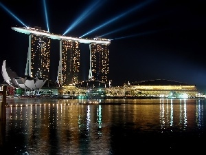Marina Bay Sands, headlights, Singapur