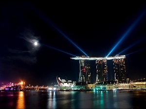 Marina Bay Sands, moon, Singapur