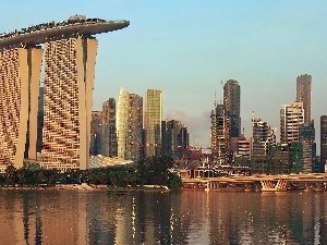 Marina Bay Sands, skyscrapers, Singapur