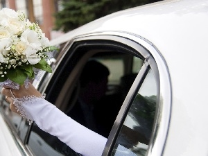 marriage, hand, bouquet, Automobile