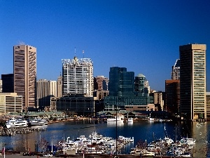 Maryland, skyscrapers, Harbour, River