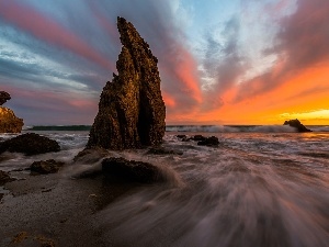 El Matador, Great Sunsets, sea, California, rocks