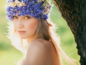 Meadow, floral, Blonde, wreath