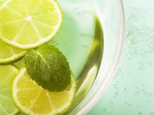 lemons, mint, slices