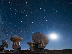 moon, star, Star way, Telescopes, Sky