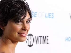 Morena Baccarin, face, smiling