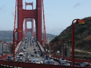 motion, cars, bridge, street, Golden Gate
