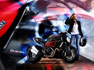 motor-bike, biker, Ducati Diavel