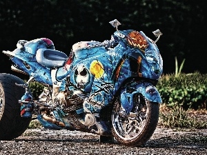 motor-bike, Becks - motorbike, painted