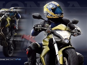 Motorcyclist, motor-bike, Honda CB 1000 R
