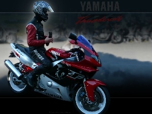 motorcyclist, motor-bike, Yamaha, Thundercat