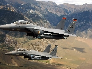 Mountains, F-15, jets
