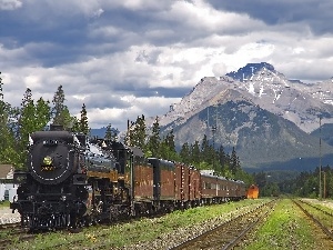 Mountains, Wagons, engine, ##