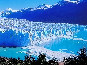 Mountains, Snowy, Iceberg, water