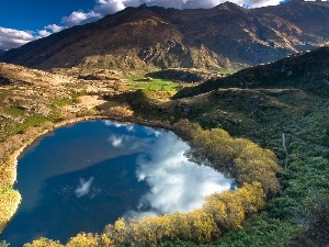 Mountains, lake, New Zeland