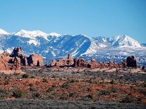 rocks, Mountains, Red