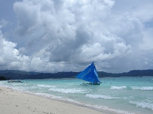 Mountains, Boats, sea, Beaches