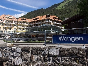 Mountains, Hotel hall, Stones, Way