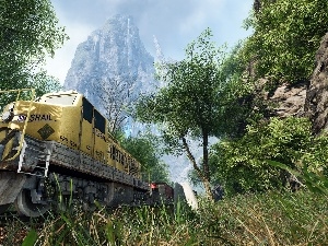 Train, Mountains, locomotive