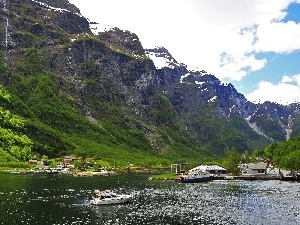 Yachts, Mountains, River