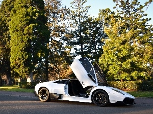 Street, Murcielago, LP670-4SV, White, Park, Lamborghini