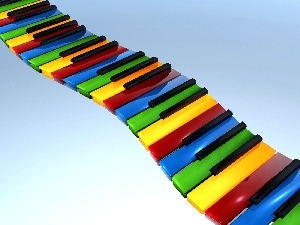 keys, music, color