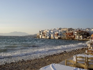 Mykonos, coast, Town, Greece, an