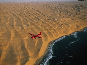 Namibia, plane, sea, Desert