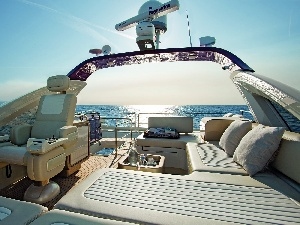 Navigation Bridge, sea, Yacht Azimut-72S