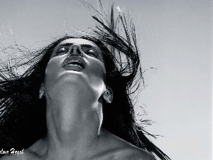 neck, Hair, Salma Hayek, dispelled