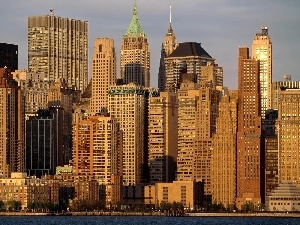 New, clouds, Town, Jork, skyscrapers